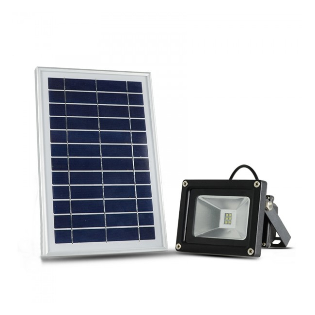Proiector LED SMD 5050, 5W cu Panou Solar Alb Rece