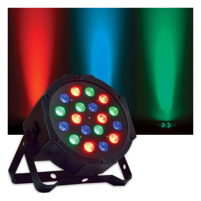 Proiector Lumini Par 18 LEDuri 1W RGB Intrare si Iesire DMX