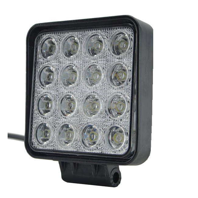 Proiector Slim LED Auto Offroad 16 LEDuri 48W 12V/24V Patrat