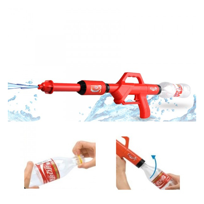 Pusca cu apa sub presiune si sticla pet pe post de rezervor Water Gun