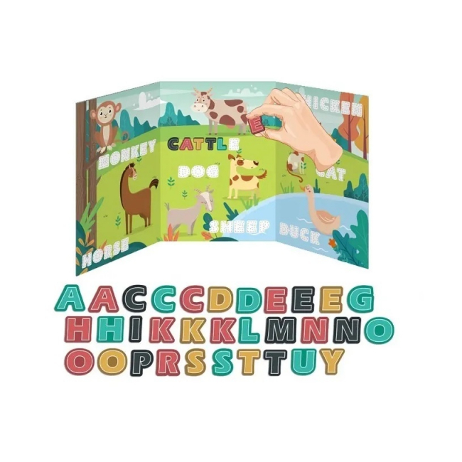 Puzzle magnetic educativ cu asociere animale 32 piese 27.5x4x19.5cm 8320-10 CWT