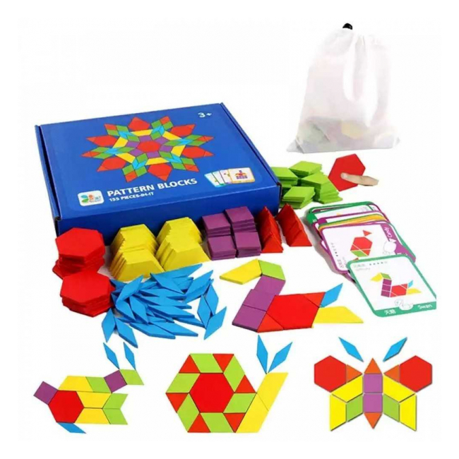 Puzzle Tangram 155 Piese din lemn CWT