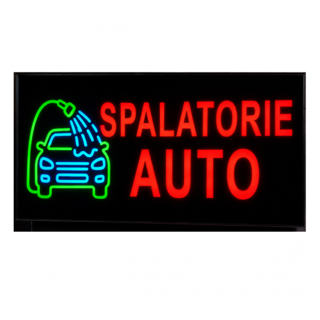 Reclama Luminoasa cu LED tip NEON 48x25cm Spalatorie Auto KNH