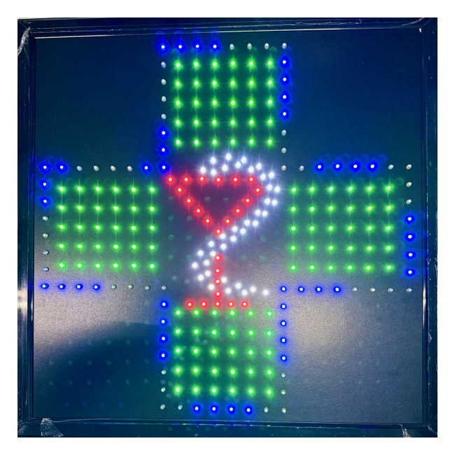 Reclama Luminoasa cu LEDuri Verzi 48x48cm Cruce Farmacie1 KNH