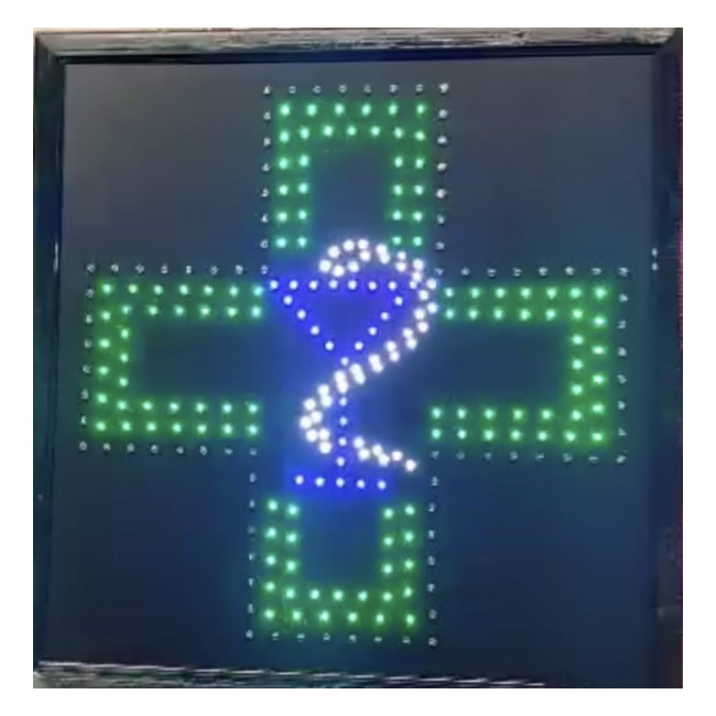 Reclama Luminoasa cu LEDuri Verzi 48x48cm Farmacie2 KNH