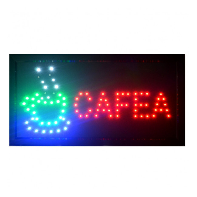 Reclama Luminoasa Cafea Interior cu LEDuri Animate 50x25cm