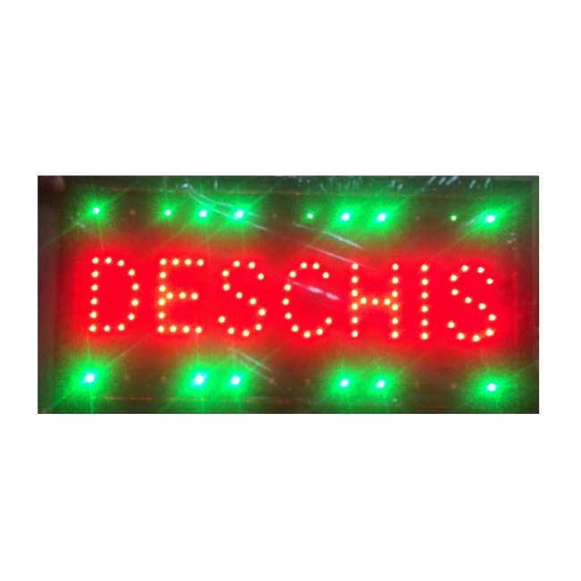 Reclama Luminoasa LED Deschis 50x25cm Rosu Verde KNH