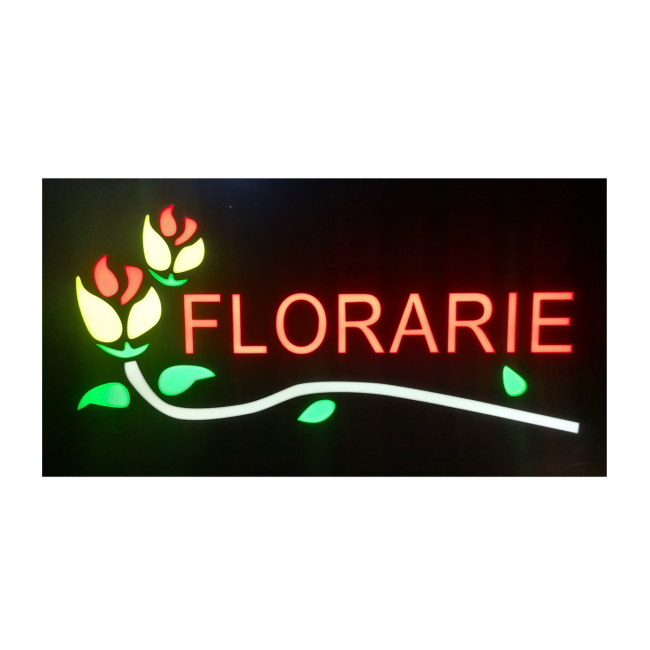 Reclama Luminoasa Panou LEDuri Animate Florarie tip NEON 50x25cm KNH