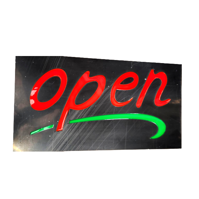 Reclama Luminoasa Panou tip Neon LED Interior Color OPEN 50x25cm MHM