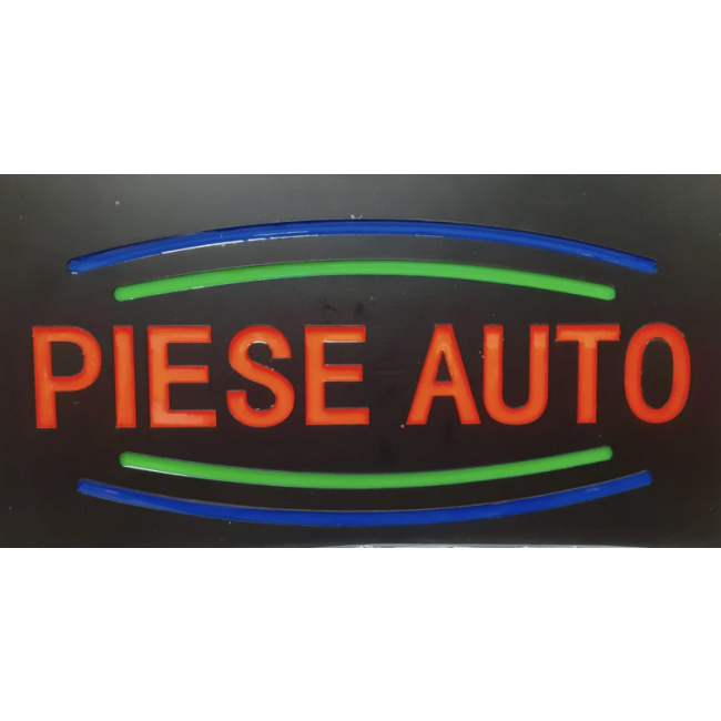 Reclama Luminoasa Panou tip Neon LED Interior mesaj PIESE AUTO 50x25cm KNH