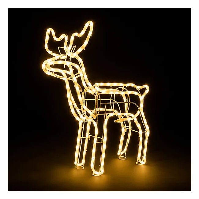 Ren Craciun 3D Furtun Neon Flex LED Alb Cald Static 60x70cm Priza NMG