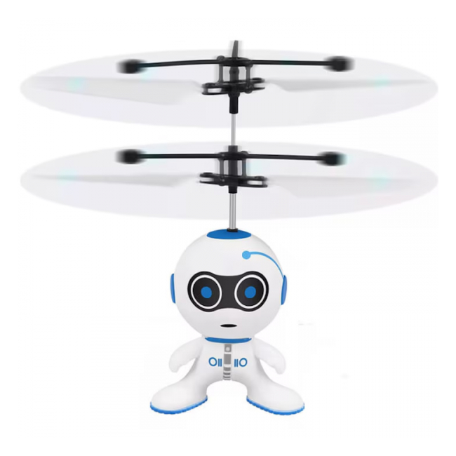 Robot zburator magic pentru copii control prin senzor tactil alb SF609 CWT