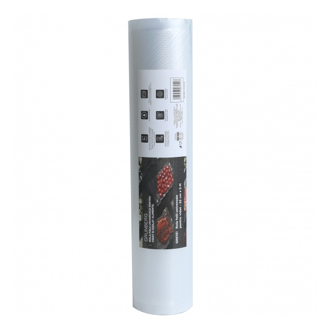 Rola cu pungi gofrate pentru vidat alimente 25x500cm Grunberg GR6151