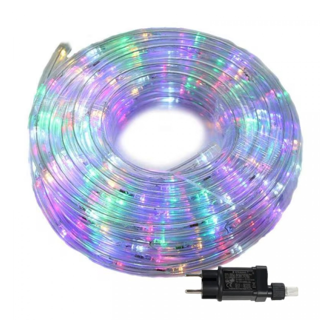 Rola Furtun Luminos de Craciun 10m 8 Jocuri Lumini Multicolore Alimentare Priza R11