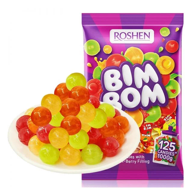 Roshen Bim Bom Dropsuri cu Umplutura de Fructe Asortate 1Kg MGR3799