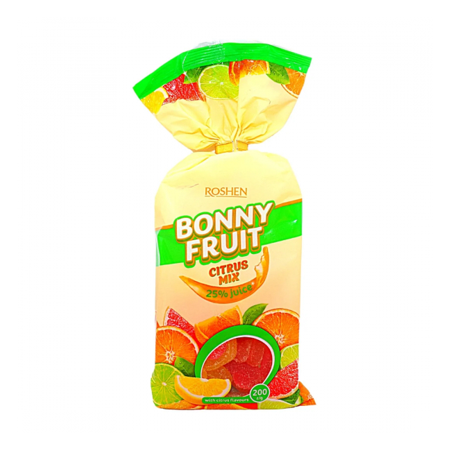 Roshen Bonny Fruit Jeleuri cu Gust de Fructe Citrice Mixte 200g MGR23240