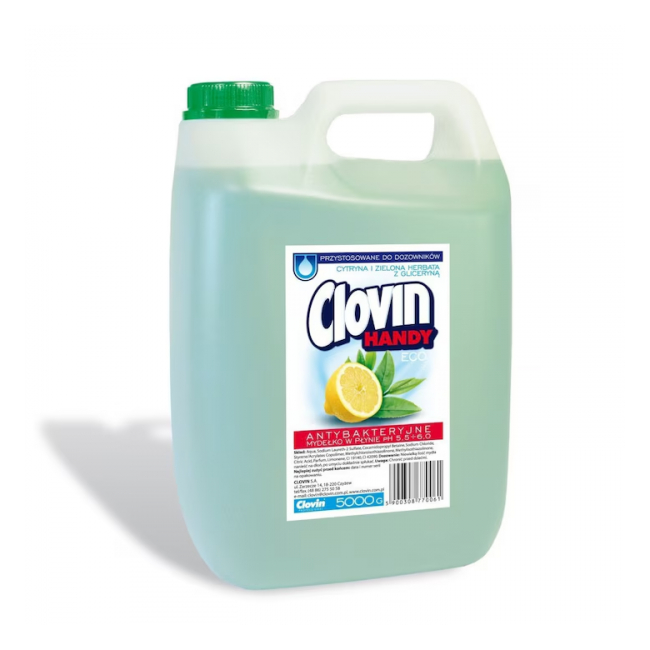 Sapun lichid antibacterian cu lamaie si ceai verde 5l Clovin DNC37369
