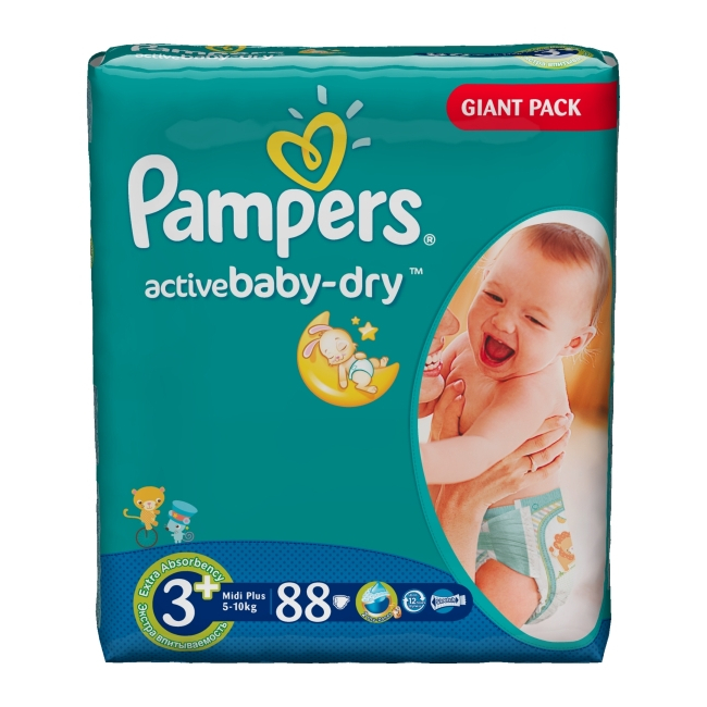 Scutece Pampers Active Baby 3+ 5-10Kg 88 bucati