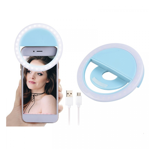 Inel Luminos Selfie Ring Light USB Clips Mini Lampa LED Soft 8.5cm