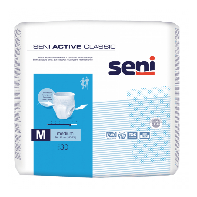 Seni Active Classic Scutece Chilotei Adulti Medium nr.2 80-110cm 30buc DNC