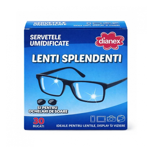 Servetele Umede pentru Curatarea Ochelarilor 30 Bucati Dianex DNC67796