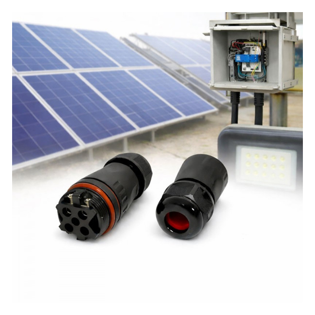 Set 10 Conectori Etans M20 IP68 2 Pini Sisteme Solare si LED 12C043 XXM