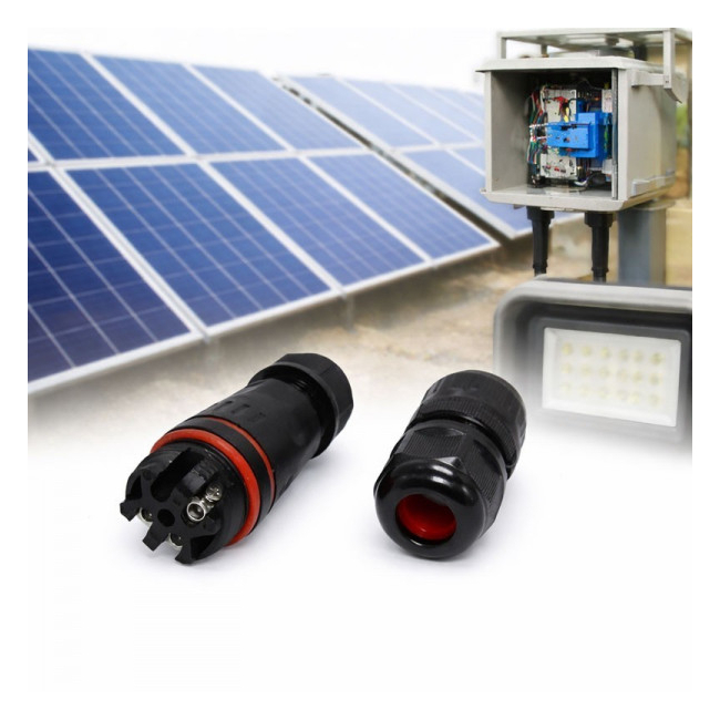 Set 10 Conectori Etans M20 IP68 3 Pini Sisteme Solare si LED 12C044 XXM