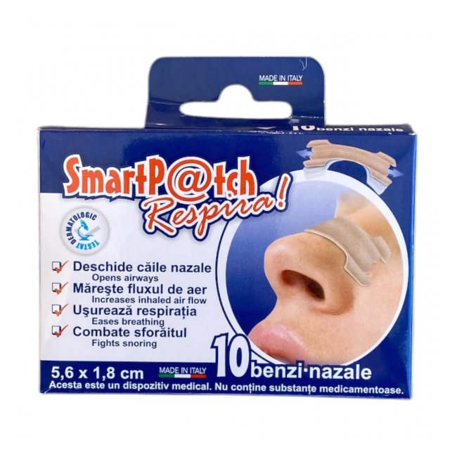 Set 10 Plasturi nazali antisforait SmartPatch DNC20350