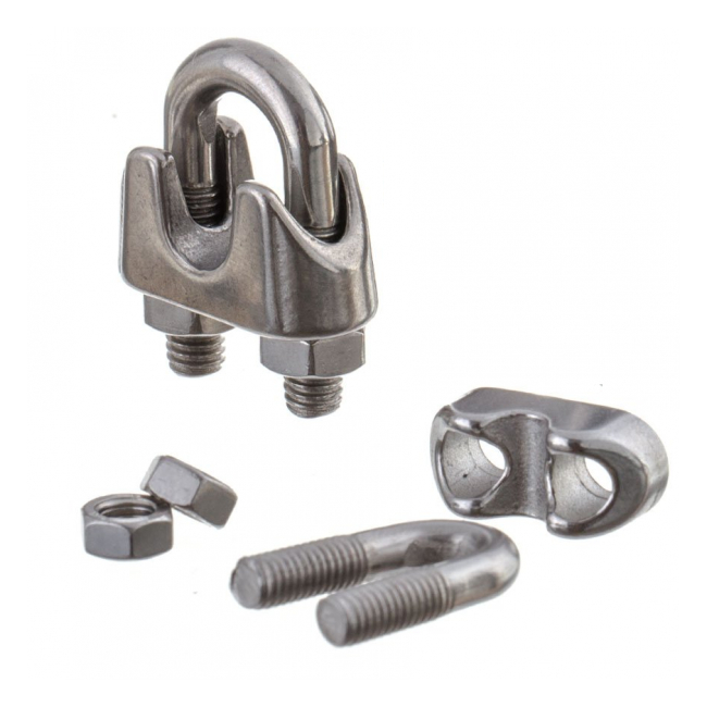 Set 100 Bride metalice cleme de prindere cablu otel zincat 10mm MNR1676