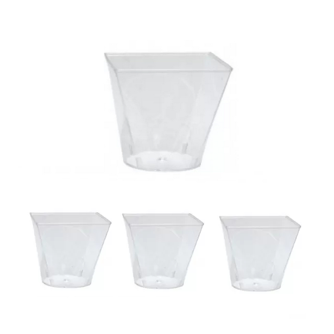 Set 100 Pahare Plastic Clar pentru Shoturi 5.5x5x3.5cm 60ml MC06