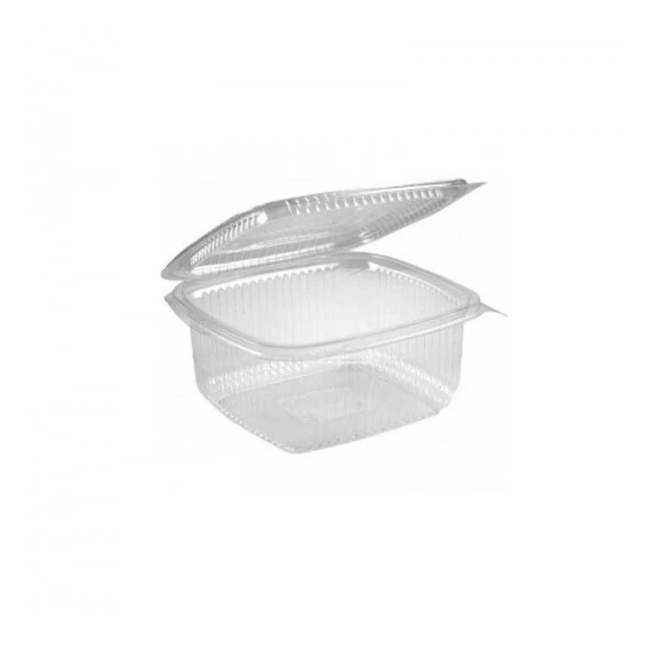 Set 100x Caserole PET Transparent capac atasat 500gr DNC29539