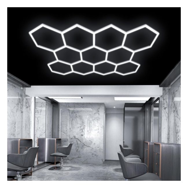 Set 11 Hexagoane LED Honeycomb 368W 6500K Alb Rece Tuburi 568mm DL72F46X11