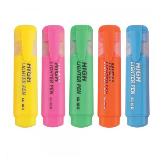 Set 12 Marker fluorescent Highlither evidentiere text 5mm SG1017