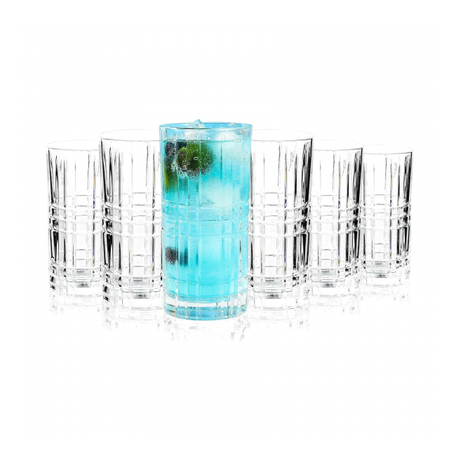 Set 12 Pahare Tumbler Sticla 300ml Mansoura VENTO Patrate DNC