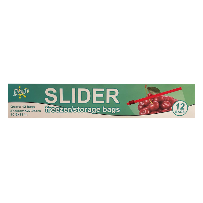 Set 12 Pungi Alimentare cu fermoar Slider Ziplock 2l 27x27cm CNN52590