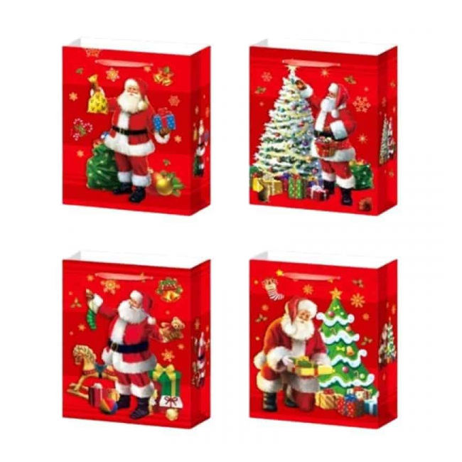 Set 12 Pungi Carton de Craciun DIV.Modele 26x32cm SD-80045 WEI DNC60868