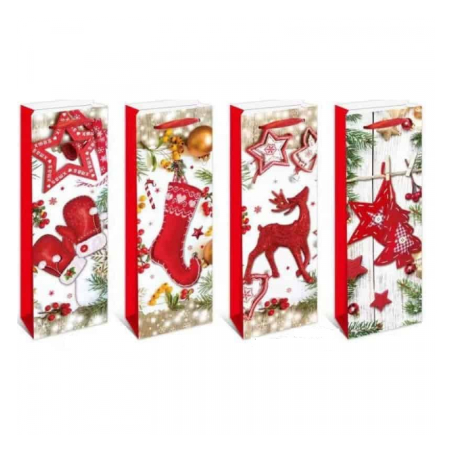 Set 12 Pungi Carton de Craciun DIV.Modele 35x12x9cm SD-00052 WEI DNC54237