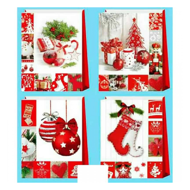 Set 12 Pungi Carton de Craciun DIV.Modele 38x54cm SD-80047 WEI DNC60848