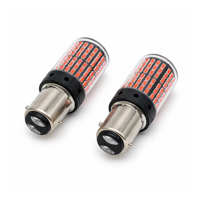 Set 2 Becuri Auto LED 1157 Pozitie si Frana Rosii 12V Soclu BAY15D 1F055 XXM