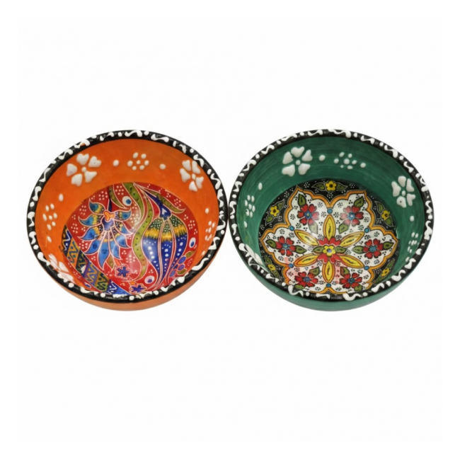 Set 2 Boluri Ceramice Pictate Manual 5cm TK-20892 DNC67336