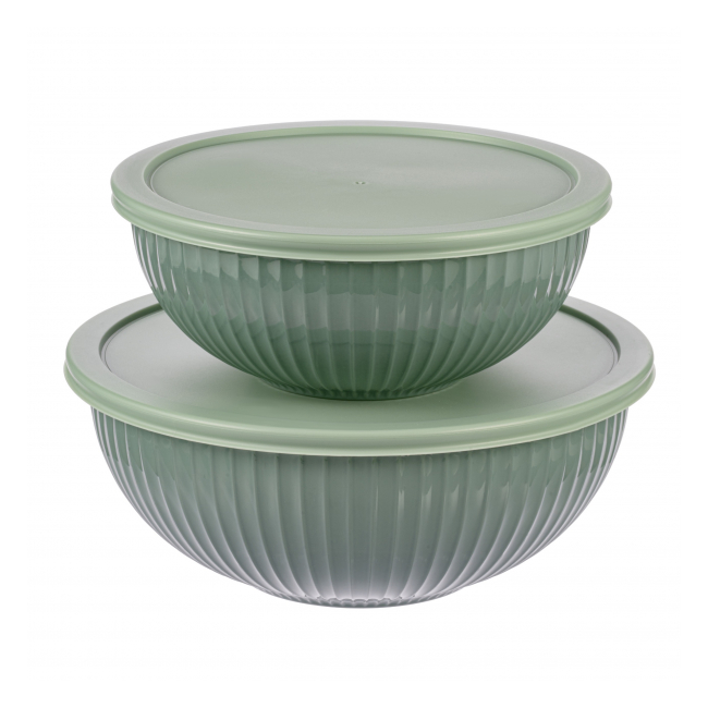 Set 2 caserole din sticla termorezistenta cu capace 2L 3L LexiHome LB6727 JGR