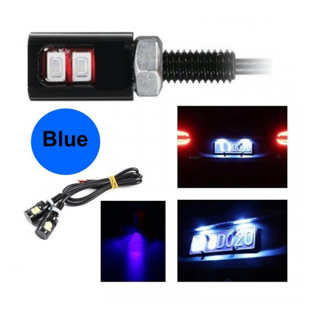 Set 2 LEDuri Lumini Numere Auto 12mm 2x5730 12V Blue 1F035 XXM