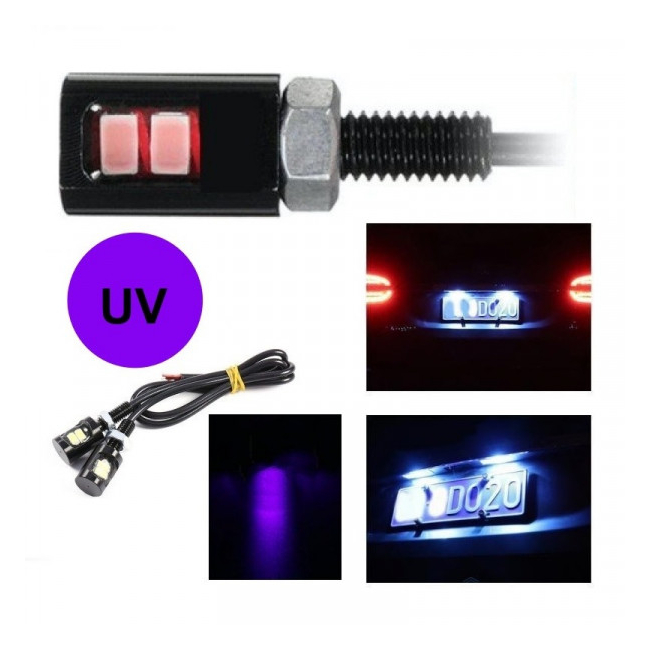 Set 2 LEDuri Lumini Numere Auto 12mm 2x5730 12V Mov Violet 1F036 XXM
