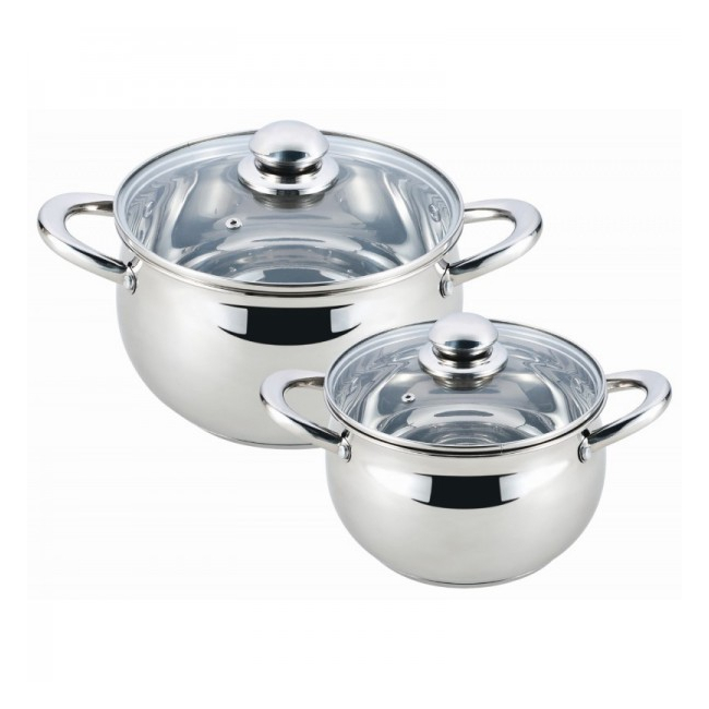 Set 2 Oale Inox cu Capac 18cm si 20cm MaxMark MKK7504 JU