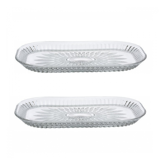 Set 2 Platouri Sticla Vetro GDglass 20.5x17.5cm PL1183GCL 2xCNN40387