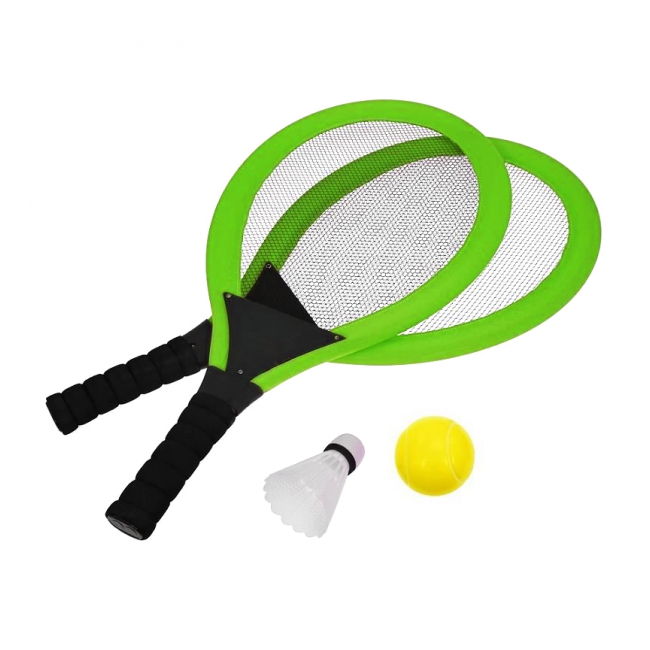 Set 2 Rachete XL Minge, Fluturas, Tenis de Plaja si Badminton 63x28cm