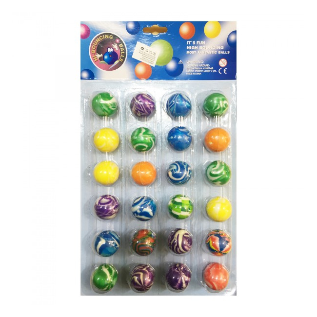 Set 24 Mingi Saritoare 3cm Diverse Culori Bile Hi Bouncing Balls