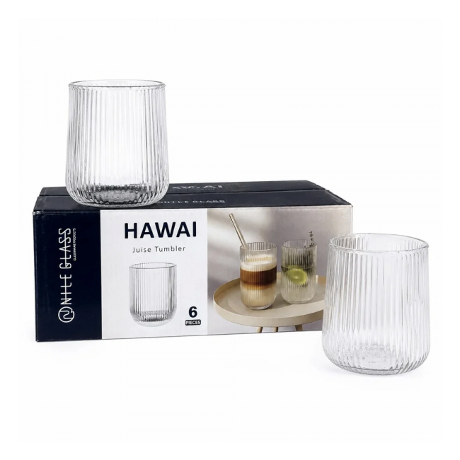 Set 24 Pahare Sticla Ceai Cappuccino Apa 8.5x7cm Hawai CNN54372