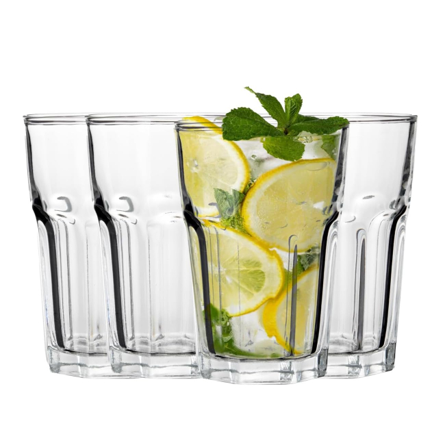 Set 24 Pahare Tumbler de Sticla Apa Suc Limonada 360ml Limo CNN50877