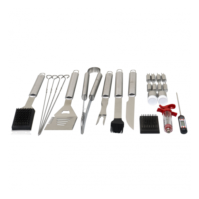 Set 24 piese din INOX pentru gratar si borseta depozitare Zilan ZTS8325